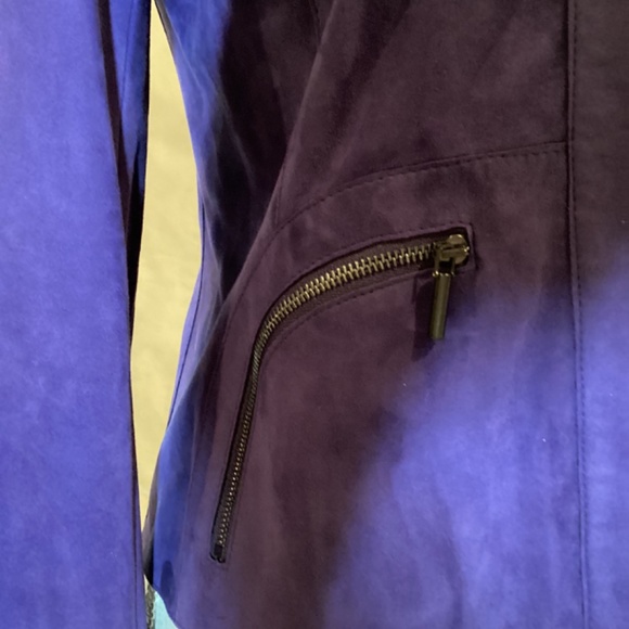 AKRIS SUEDE LEATHER JACKET NWT. BUTTER SOFT Stunning color! Electric blue/purple - Picture 4 of 12